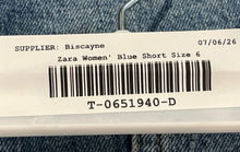 Load image into Gallery viewer, Zara Womens Blue Medium Wash Distressed Stretch Pockets Cut-Off Shorts Size 6