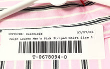 Load image into Gallery viewer, Lauren Ralph Lauren Mens Pink Striped Cotton Long Sleeve Button-Up Shirt Size L