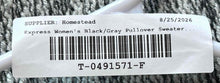 Load image into Gallery viewer, Express Womens Black Gray 3/4 Sleeve Round Neck Knitted Pullover Sweater Size XS