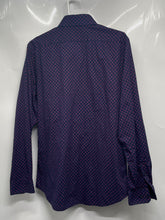 Load image into Gallery viewer, Express Mens Blue Pink Printed Classic Fit Collared Dress Shirt Size 15-15.5 M