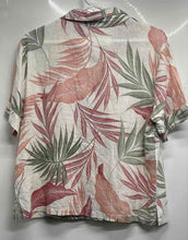Load image into Gallery viewer, Tahari Mens Multicolor Leaf Print Short Sleeve Button-Up Shirt Size Medium