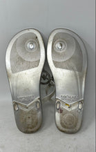 Load image into Gallery viewer, Michael Kors Womens Silver Jelly Slip-On Flat Thong Sandals Size 7