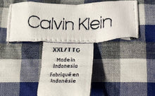 Load image into Gallery viewer, Calvin Klein Mens Blue White Gingham Plaid Button-Up Shirt Size XXL With Tag
