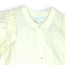 Load image into Gallery viewer, Sundays Womens White Cotton Short Sleeve Button Front Blouse Top Size XS