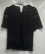 Load image into Gallery viewer, Express Womens Black Short Sleeve Round Neck Blouse Top Size Medium