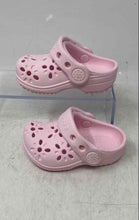 Load image into Gallery viewer, Crocs Kids Classic Pink Floral Cut-Out Backstrap Clog Sandals Size 4