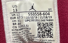 Load image into Gallery viewer, Nike Mens Air Jordan 1 Low 553558-604 White Burgundy Black Sneaker Shoes Size 13