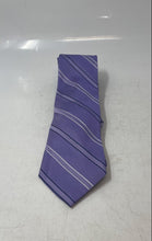 Load image into Gallery viewer, Paul Fredrick Mens Purple Striped Keeper Loop Adjustable Formal Designer Tie