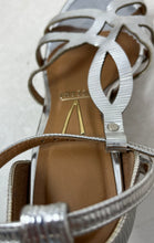 Load image into Gallery viewer, Vizzano Womens Silver Open-Front Buckle Stiletto Ankle Strap Heels Size 4