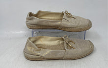 Load image into Gallery viewer, Michael Kors Womens Gold Front Bow Round Toe Slip-On Espadrille Shoes Size 7M