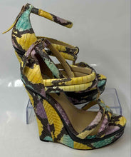Load image into Gallery viewer, Rachel Zoe Womens Katia Multicolor Snakeskin Print Wedge Strappy Sandals Sz 6.5