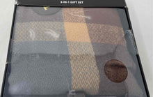 Load image into Gallery viewer, London Fog Womens Brown Plaid Scarf Wallet & Keychain 3-In-1 Gift Set Sealed