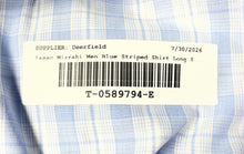 Load image into Gallery viewer, Isaac Mizrahi Mens Blue Plaid Print Long Sleeve Slim Fit Dress Shirt Size 15