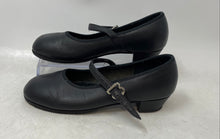 Load image into Gallery viewer, Dancer Only Girls Black Leather Block Heel Dance Tap Shoes Size 20.5 US 5.5
