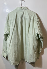 Load image into Gallery viewer, Calvin Klein Mens Light Green White Striped Print Cotton Dress Shirt Size XL