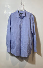 Load image into Gallery viewer, Hugo Boss Mens Blue Check Cotton Sharp Fit Long Sleeve Collared Dress Shirt 17