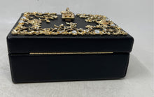 Load image into Gallery viewer, Reinventing Glamour Womens Black Gold Top Handle Crossbody Bag No Strap W/Tag