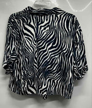 Load image into Gallery viewer, Michael Kors Womens Blue & White Zebra Print Button-Up Shirt & Shorts Set Size L