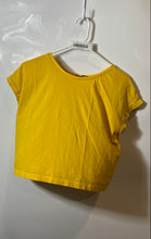 Load image into Gallery viewer, Zara Womens Yellow Round Neck Short Sleeve Pullover Boxy Cropped T-Shirt Size S