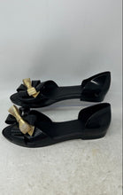 Load image into Gallery viewer, Melissa Womens Black Bow Open Toe Slip-On Ballet Flats Size 9