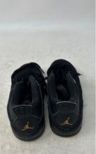 Load image into Gallery viewer, Nike Kids Air Jordan 4 Retro Black Round Toe Lace-Up Sneaker Shoes Size 9C