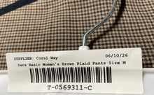 Load image into Gallery viewer, Zara Basic Womens Brown Plaid Flat Front Skinny Leg Dress Pants Size Medium