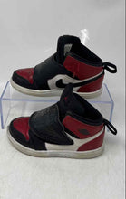 Load image into Gallery viewer, Nike Kids Sky Jordan 1 Black Red Leather Sneakers Shoes Size 9C