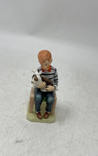Load image into Gallery viewer, Gorham Porcelain Norman Rockwell Boy With Dog March 29 1952 Decor Figurine