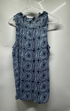 Load image into Gallery viewer, Michael Kors Womens Blue White Medallion Boho Tunic Blouse Top Size Large