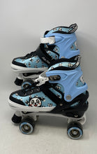 Load image into Gallery viewer, Papaison Kids Blue Black Ratchet Buckle Ankle Roller Skates Size 3Y-6Y