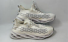 Load image into Gallery viewer, Ovelove Mens White Black Lace-Up Low Top Sneaker Shoes Size EUR 45