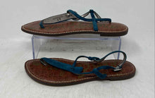 Load image into Gallery viewer, Sam Edelman Womens Gigi Blue Brown Leather Adjustable Strap Thong Sandals Sz 8 M