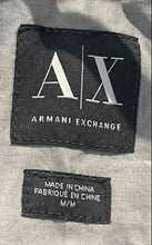 Load image into Gallery viewer, Armani Exchange Mens Gray Cotton Long Sleeve Collared Button-Up Shirt Size M