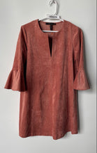Load image into Gallery viewer, BCBGMaxazria Womens Pink Bell Sleeve Split Neck Pullover Shift Dress Size XXS