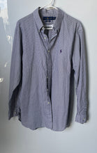 Load image into Gallery viewer, Ralph Lauren Mens Black White Check Cotton Slim Fit Collared Dress Shirt Size 17