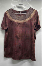 Load image into Gallery viewer, The Limited Womens Multicolor Geometric Printed Short Sleeve Blouse Top Size L