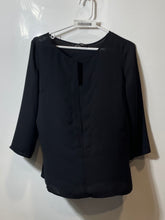 Load image into Gallery viewer, Express Womens Black 3/4 Sleeve Keyhole Neck Pullover Blouse Top Size Medium