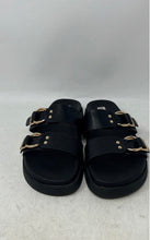 Load image into Gallery viewer, Steve Madden Womens Hanni Black Leather Double Strap Slide Sandals Size 8M