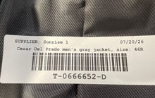Load image into Gallery viewer, Cezar Del Prado Mens Gray Notch Lapel Long Sleeve Two-Button Blazer Size 46R