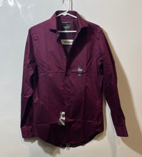 Load image into Gallery viewer, Kenneth Cole Mens Burgundy Long Sleeve Slim Fit Dress Shirt Size 14.5 With Tag