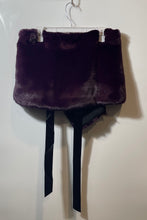 Load image into Gallery viewer, Maree Womens Purple Faux Fur Collar Lightweight Tie Front Shawl Wrap