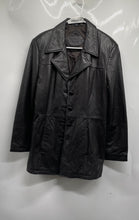 Load image into Gallery viewer, Jacqueline Ferrar Womens Dark Brown Leather Long Sleeve Collared Jacket Size L