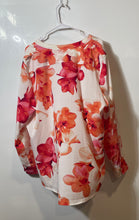 Load image into Gallery viewer, Calvin Klein Womens Multicolor Floral Long Sleeve Henley Neck Blouse Top No Size