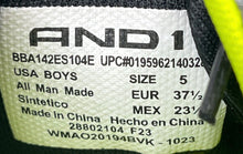 Load image into Gallery viewer, And1 Boys Gray Round Toe Lace-Up High Top Basketball Sneaker Shoes Size 5