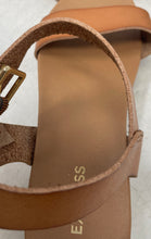 Load image into Gallery viewer, Express Womens Brown Leather Open Toe Platform Ankle Strap Sandals Size 6.5