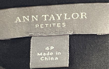Load image into Gallery viewer, Ann Taylor Womens Black White Trim Side-Zip Knee-Length A-Line Skirt Size 4P