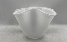 Load image into Gallery viewer, Zodax POL-1206 White Vellerti Wave Ruffled Rim Hand Blown Glass Decorative Bowl