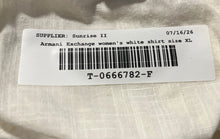 Load image into Gallery viewer, Armani Exchange Womens White Cotton Collared Button-Up Shirt Size XL