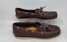 Load image into Gallery viewer, Timberland Mens Brown Leather Classic 2-Eye Moc Toe Boat Shoes Size 11W