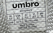 Load image into Gallery viewer, Umbro Womens Run M White Low Top Round Toe Lace-Up Sneaker Shoes Size 8.5